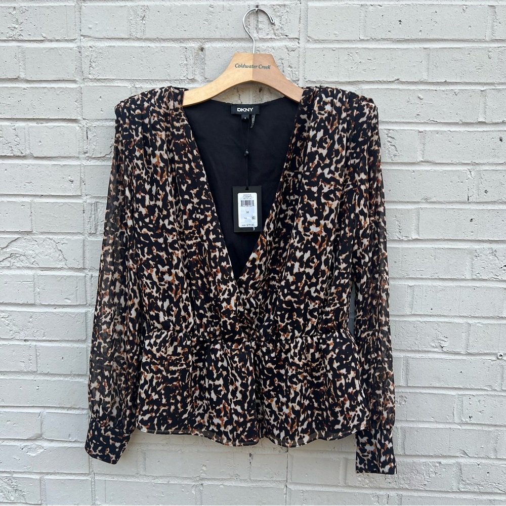NWT DKNY Animal Print Blouse